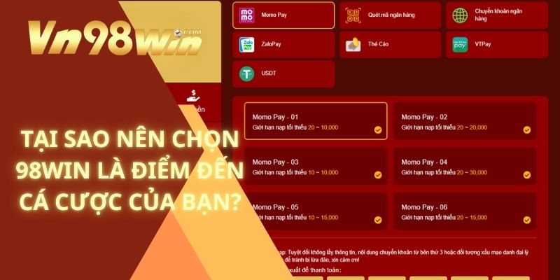 Tại sao nên chọn 98win là điểm đến cá cược của bạn?